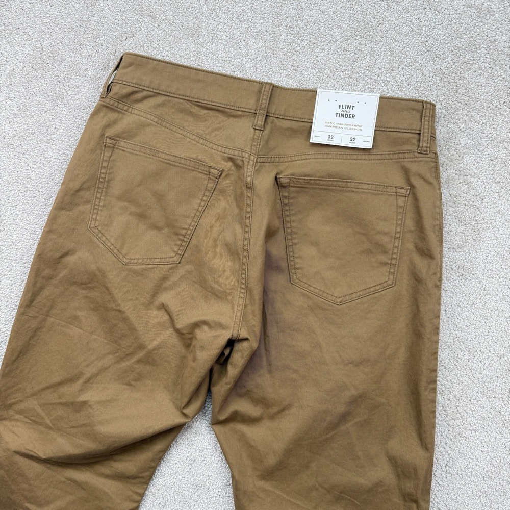NEW Flint and Tinder Mens 32x32 Classic Fit Pants Brown 365 Chino Cotton Stretch